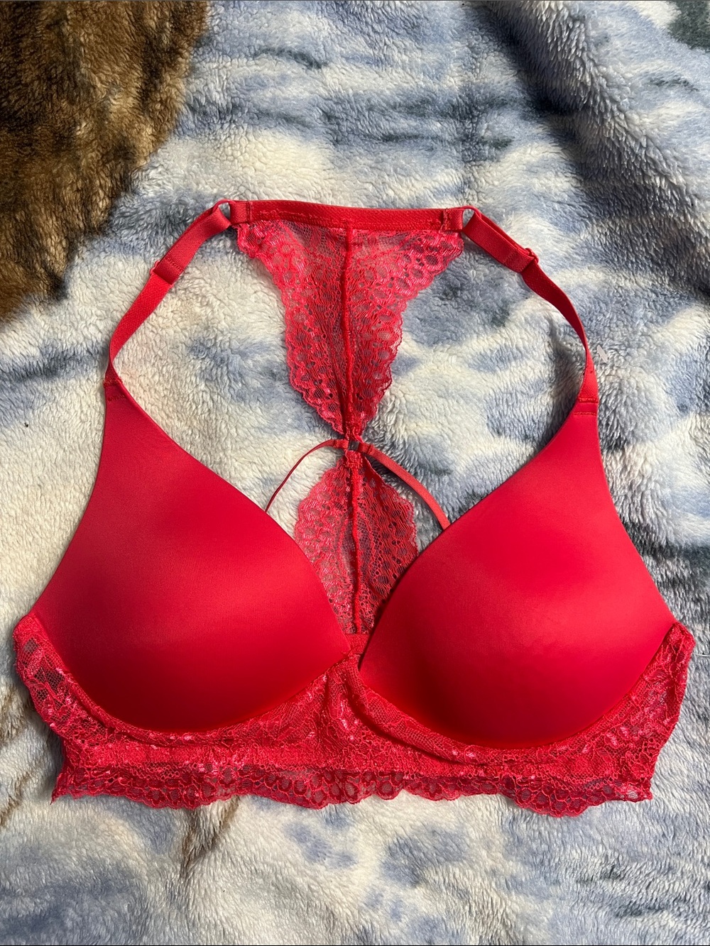 La SENZA Pink Lace Racerback Push-Up Bra